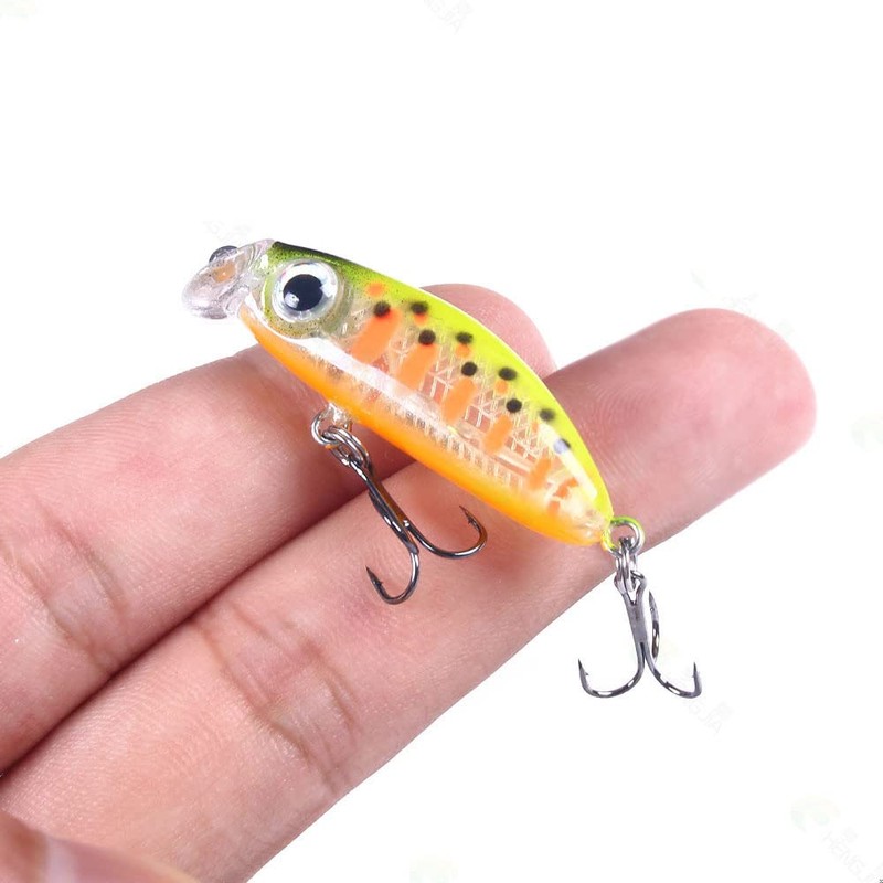 CENPEK 6pcs Luya Bait Mino 4.2 cm/3.1 G Micro-submersible Hard