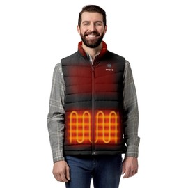 ORORO Men's Heated Down Vest with USB-C Rechargeable Battery, Lightweight Heated Vest with 800 Fill Down(Black, XL)