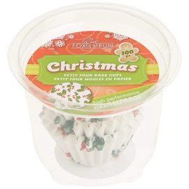 Fox Run 4972 Christmas Holly Petit Four Bake Cups, 100 Cups