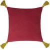 Wylder Nature Magic Mushrooms Embroidered Cushion Cover, Ruby Red