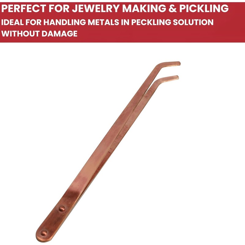 Copper Tongs 8.5 inches Curved Tip Ideal for Jewelry Making