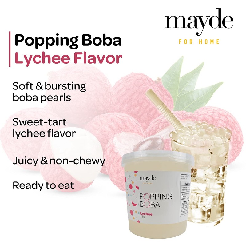 Mayde Popping Boba Pearls for Drinks, Desserts, & Breakfast Bowls