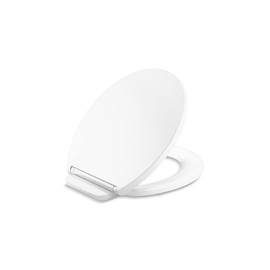 KOHLER 27332-0 Glissade Quiet Close Round Toilet Seat with ReadyLatch Hinge, Soft Close Toilet Seat Round, Toilet Seats for Standard Toilets, White