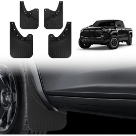 TPE Mud Flaps Compatible with Toyota Tacoma 2024 2025 SR SR5 TRD PreRunner and Limited, TRD Sport TRD Off-Road Trailhunter TRD Pro Front and Rear Mud Splash Guard 4PC-Se