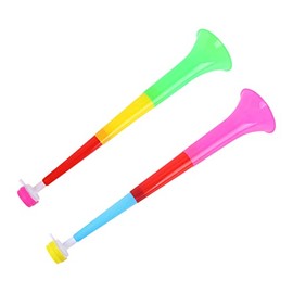 Hileyu Plastic Vuvuzela Trumpets 2pcs Horn Noise Maker Adjustable Plastic Trumpets Football Stadium Cheer Fan Horns Trumpet Accessories for Football and Sports Parties Random Color, 55 cm (ZHWC006)