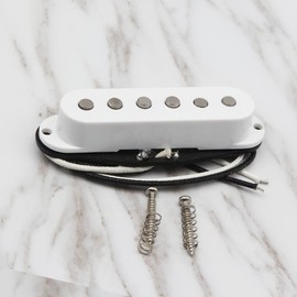 FLEOR Single Coil Pickup Alnico 5 ST Pickups Neck Guitar Pickups Staggered for ST SQ Electric Guitar, White