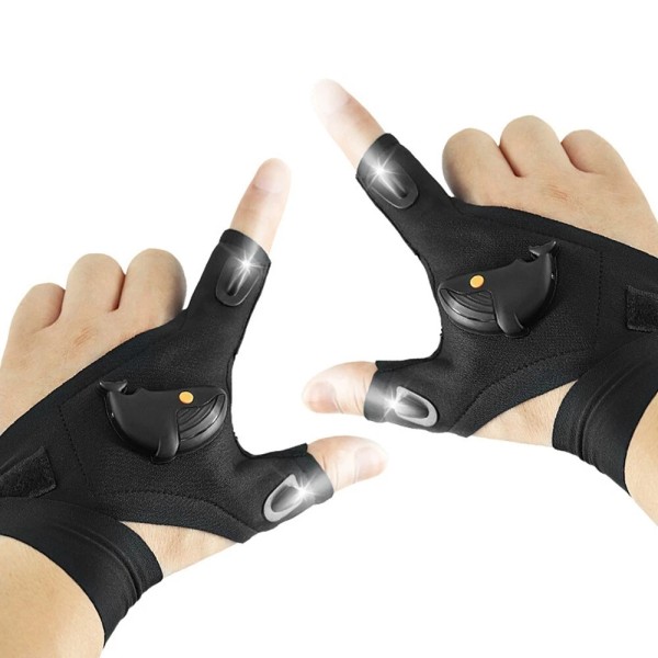 Unbranded Advanced Stable Sturdy Outdoor Night-time Illuminated Half-finger Fishing Gloves