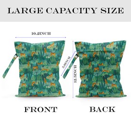 zcyxuuw Wet Dry Bag, Wet Bag for Swimsuit, Travel, Beach, Pool, Diapers, Dirty Gym Clothes, Makeup Bag, Camping Accessories, Waterproof Reusable Jungle Tropical Leaves Cheetah Print