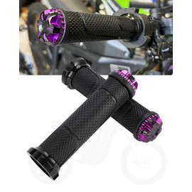 BAOUFF Throttle Grips for Surron,Aluminium+Rubber Black Handlebar Handle Grips with End Plug for Electric Dirt Bike Sur Ron Light Bee X/Light Bee S-Purple