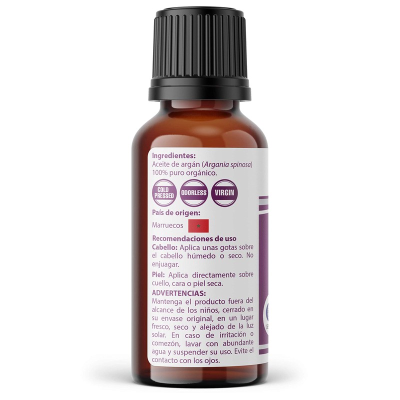 Aceite de Argán Orgánico 100% puro y natural, de Marruecos,