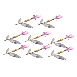 CORHAD 8 Pcs Long Tail Rotating Sequin Fishing Lures Colorful Hard Bait for Freshwater Metal Design Realistic and Durable Fishing Tackle for Bass and Trout