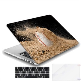 MINGDAO Compatible with MacBook Air 13.6-inch Hard Protective Shell Cace with Keyboard Cover (A2681, M2 chip, 2022 Release) - Baseball Hitting Sand Ground