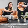 Decorative Ceramic Match Holder with Striker Pads - White &