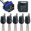 Hosyond 5 Pack 12V DC 40/30 AMP Waterproof Relay Harness