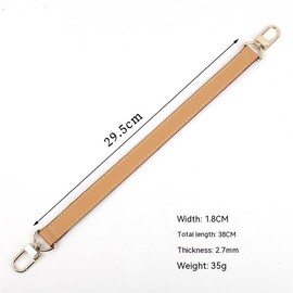 Women's Short Bag Strap, 38 cm PU Leather Carry Strap, Bag Handle with Carabiner Hook, Bag Handle, Shoulder Strap, Replacement Purse Strap for Women, Bags, Handbags, Brown