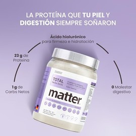 Matter Total Beauty, Proteína Vegana con Probióticos y Enzimas BioCore®, Ceramidas Myoceram® y Ácido Hialurónico, Apoya Piel y Digestión, Caja 12 Sobr