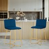 CangLong Upholstered Counter Stool Chair with Polished Gold Metal Frame,