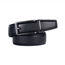 PlusZis 28"-60 "Men's Leather Ratchet Dress Belt Big And Tall With Automatic Buckle