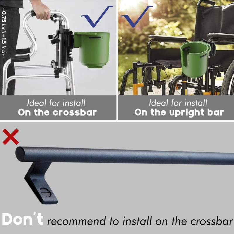 Universal Walker Cup Holder for Drive Medical Nitro Rollator &