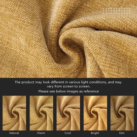 Encasa Homes Chenille Cushion Cover, Set of 2, Mustard Yellow, 50 x 50 cm, Textured, Solid Colour, Soft and Smooth, Square Decorative Accent Cushion for Couch, Sofa, Chair and Bed