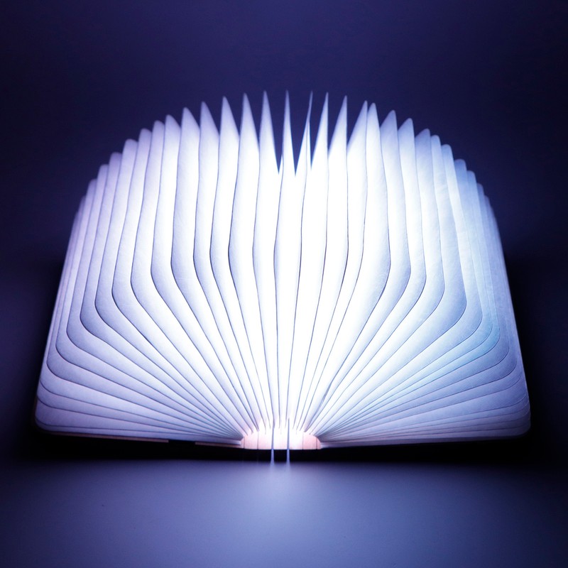 USB Magnetic Wooden Book Light Portable LED Foldable Desk Night