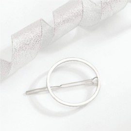 Olbye - Pinza para el pelo con forma de círculo, color plateado, Plateado