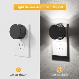 L LOHAS LED Night Lights Plug into Wall,[2-Pack] Plug in Night Light with Light Sensor,Brightness Adjustable,5000K Daylight White,Nightlight for Hallway Bedroom Bathroom