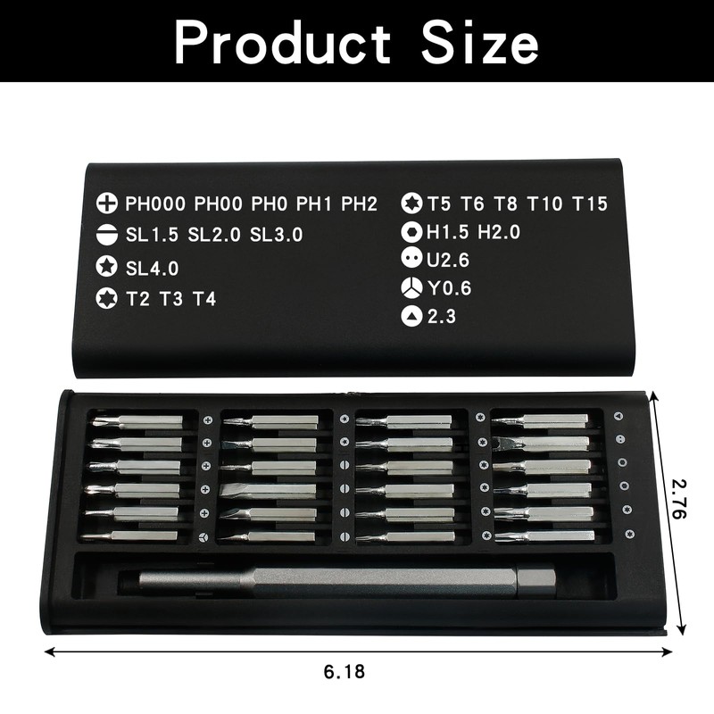 Coufce 24 in 1 Premium Precision Screwdriver Set, Magnetic Small