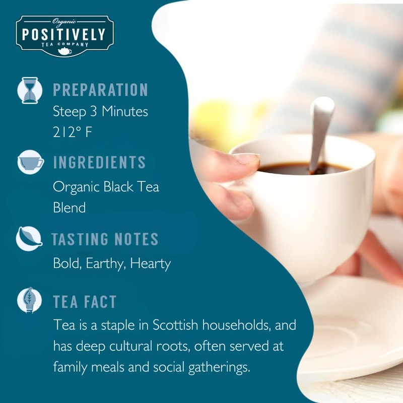 Organic Positively Tea Company, Scottish Breakfast Black Tea, Loose Leaf,