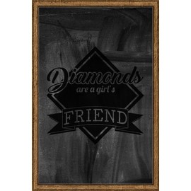 Diamonds Are a Girl's Best Friend Funny Baseball or Softball Pun Chalk Board Wall Art Decor Funny Gift Large 8 x 12 Inch Sign