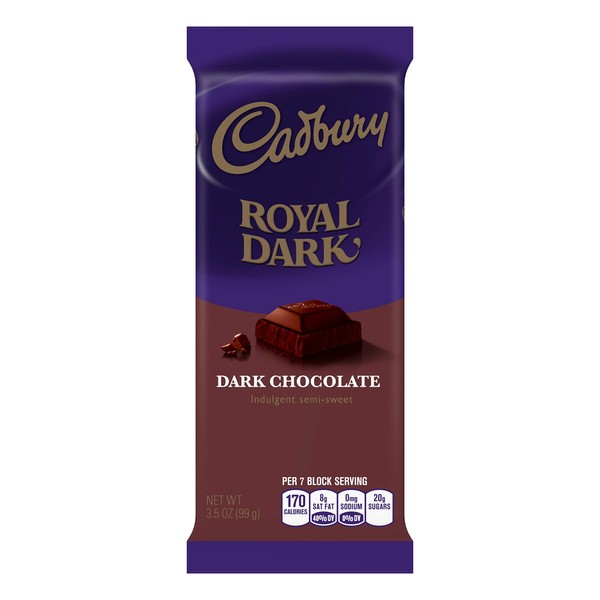 CADBURY ROYAL DARK Indulgent Semi Sweet Dark Chocolate Candy, Bulk Individually Wrapped, 3.5 oz Bars (14 Count)