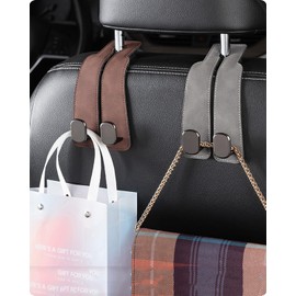 Ahuoeed Car Seat Headrest Hook 2 Pack Upgrade Car Seat Back Double Hooks,Car Purse Hook Car Hooks for Purses,Bags and Mobile Phone,Car Organization Accessories