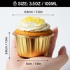 EUSOAR Gold Cupcake Cups, 3.5 Oz 50pcs Disposable Foil Muffin