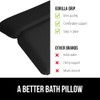 GORILLA GRIP Bath Pillow for Tub, Improved Suction Cups, Luxury