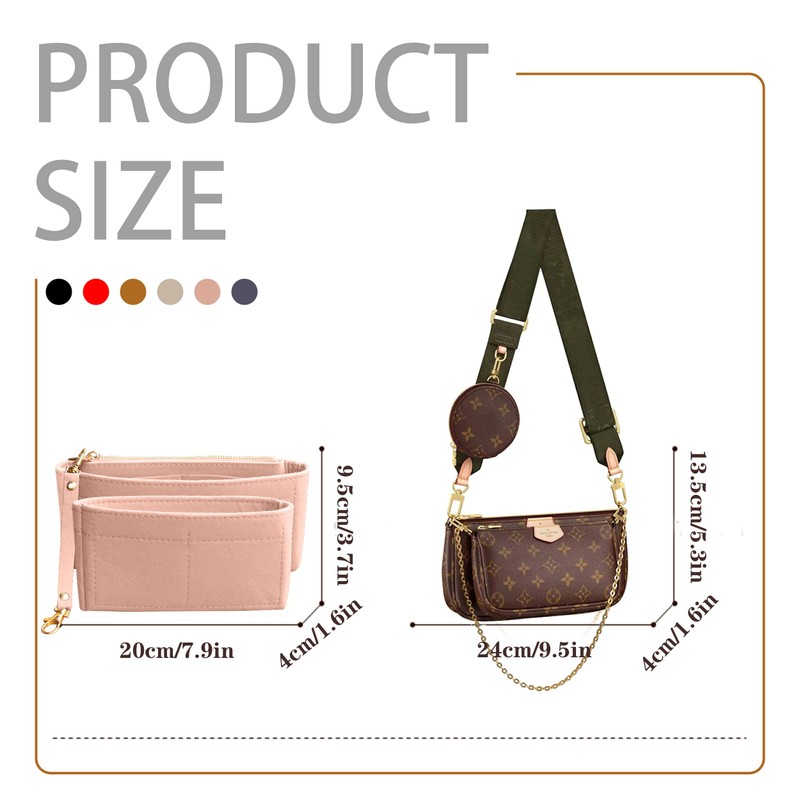 Soyizom Handbag Organizer Insert Fits for Multi Pochette Accessories Bag