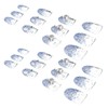 Baluue 24pcs False Nails Blue Glitter Full Coverage Nail Tips
