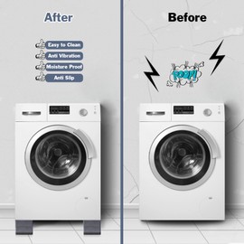 Actvty Anti Vibration Pads, Pedestal Base for Washer and Dryer, Washing Machine Foot Pads, Non Slip Shock and Noise Cancelling Machine Support Protects Pedestals