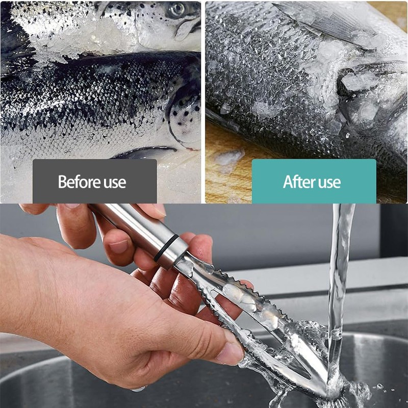 HXHWKEN Fish Scaler 304 Stainless Steel Professional Fish Scale Remover