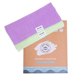 Basic Goods Trading Company Eco-Duster Pads, 2 Pack - Washable, Reusable Microfiber Cleaning Pads for Dusting - Organic Cotton & Polyester Blend | 1 Lime & 1 Lavender Microfiber Cleaning Cloth
