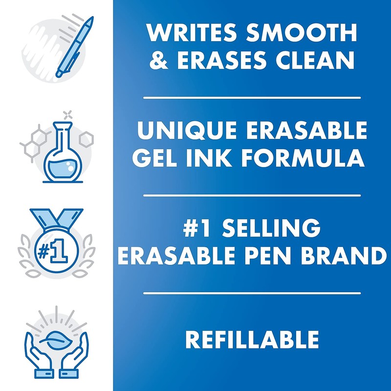 Pilot 77330 Frixion Gel Pen Refills.7mm, Medium Pt, 3/PK, Black