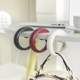 ZAAWUUT Foldable Desktop Clip Hooks,2-Pack Rod Hook,Purse Holder,Backpack Bag Hook for Hanging Decor,Storage Hanger for Home Closet Public Table (Red)