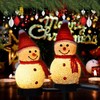 YZYOE 2 Pack LED Solar Powered Rice Grains Snowman Ground