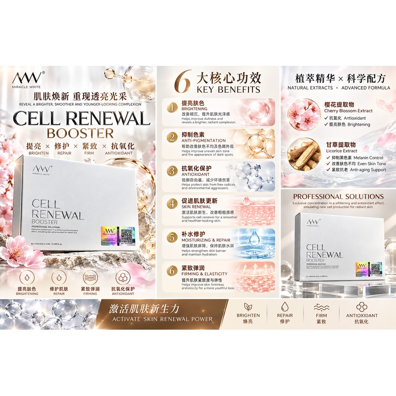 Miracle White Booster 6set Cell Renewal Professional Solutions Serum &