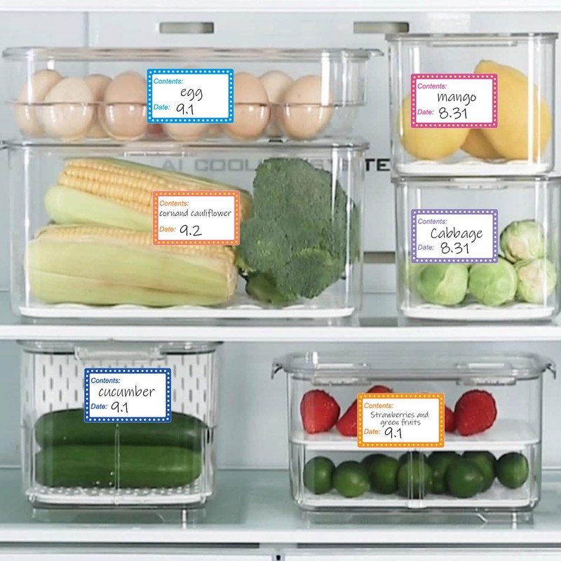 2 Rolls Food Date Labels, 500 Per Roll Removable Freezer