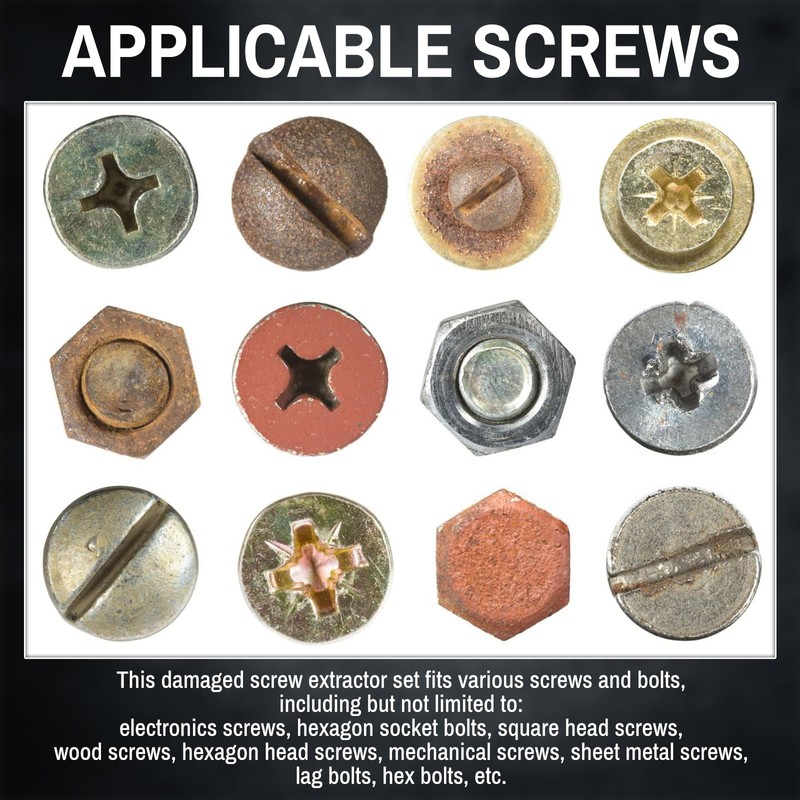 DTRUCTIEW 33PCS Titanium Damaged Screw Extractor Set, HSS 4341 Screw