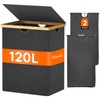 Lifewit 120L Double Laundry Hamper with Lid, Extra Large Bamboo