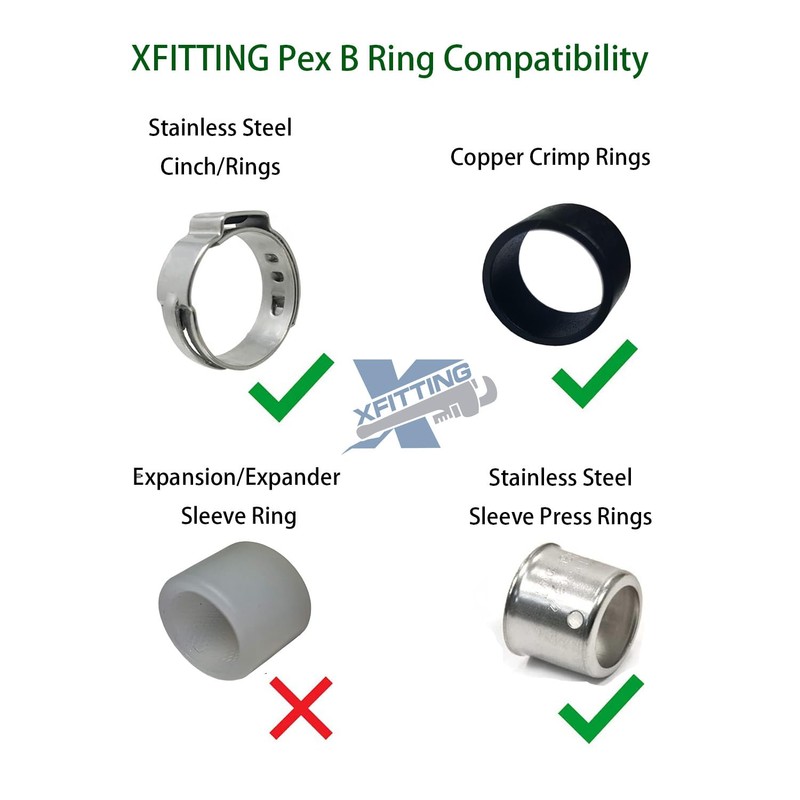 2 Pieces XFITTING 1/2" Pex x 1/2" CPVC Coupling, Transition