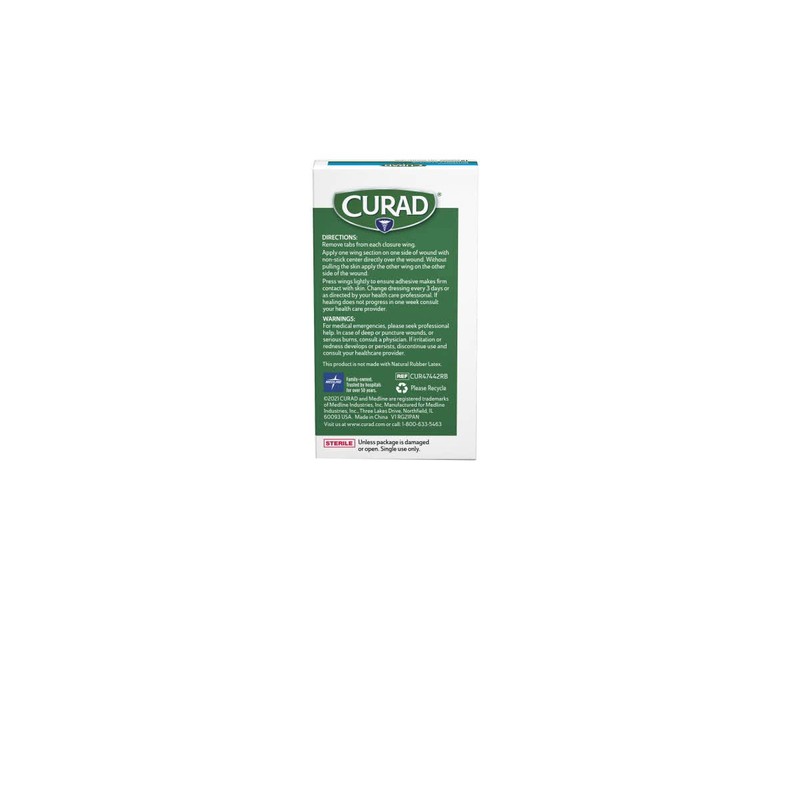 CURAD Butterfly Closure Waterproof Adhesive Bandages, 1-3/4" x 3/8", Ideal