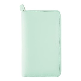 Filofax Saffiano Zip Organizer, Personal Compact Size, Neo Mint - Cross-Grain, Leather-Look, Six Rings, Week-to-View Calendar Diary, Multilingual, 2025 (C028811-25)