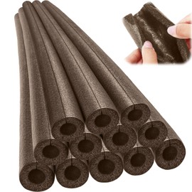 Amylove 12 Pcs 3.3 Feet Foam Pipe Insulation Foam Tube Insulating Water Pipe Pool Swim Noodles Pre Slit Heat Preservation Pipes Covers for Tubing Outdoor Winter Freeze Protection(Brown,1.5 Inch)
